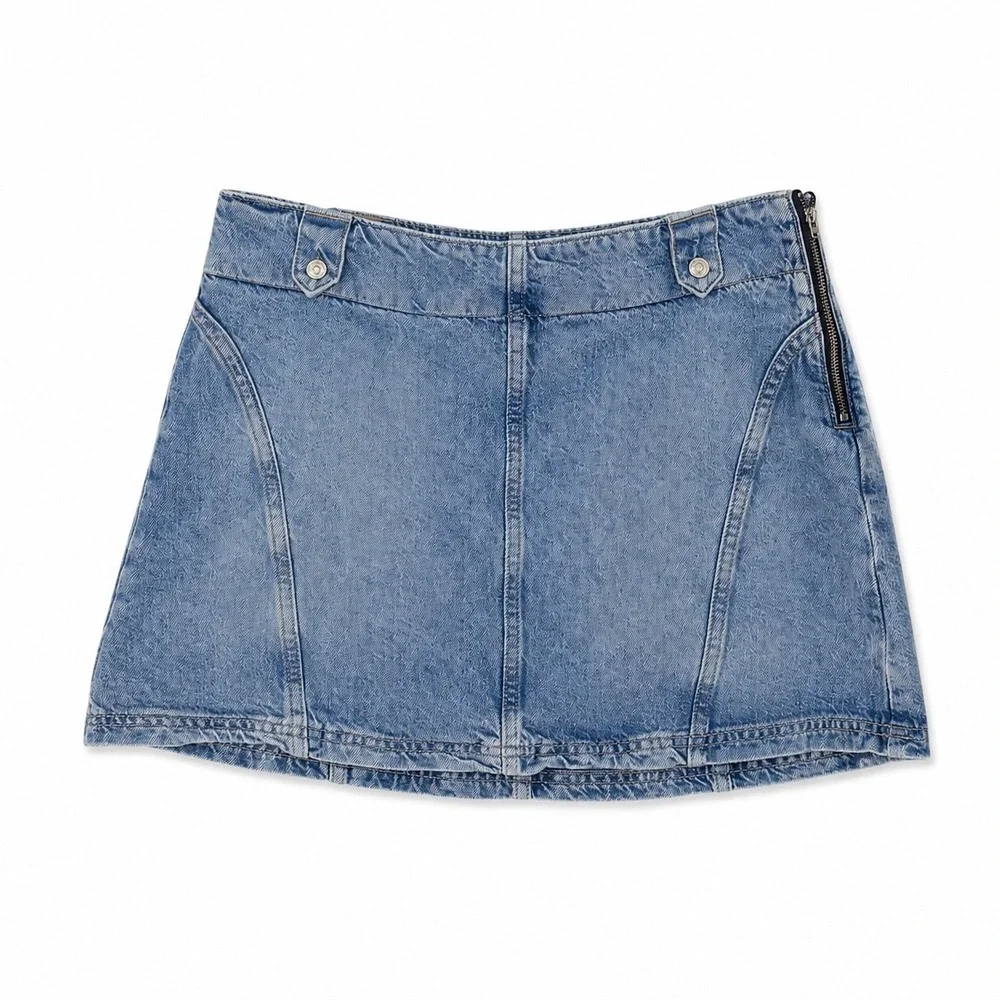Free People We The Free Denim Mini Skirt Womens 29 Blue Jean Boho Chic‎